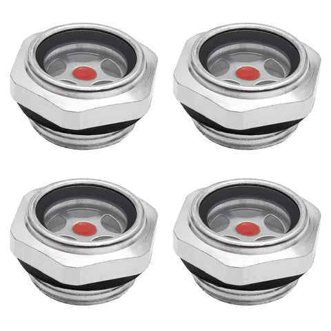 4 Pack Aluminum Oil Sight Glass For Air Compressors Pro Grade Three Quarter Inch NPT Male Threaded Liquid Level Gauge