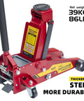 Beefy 3.5 Ton Safety Floor Jack With Auto Locking Stand In One 2 In 1 Hydraulic Jack For Cars SUVs Trucks And Garage Use