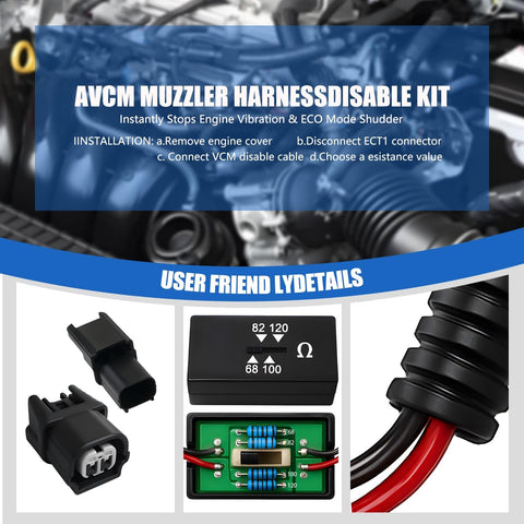 VCM Muzzler Harness With Adjustable Dial Resistance No Resistor Swap Needed For 3 5L V6 Engines Compatible Kit Components