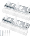 Adjustable Sliding Closet Door Floor Guides With Carpet Risers, 2 Pack, Universal Fit For 3/4 To 1-3/8 Inch Thick Doors, Detachable Carpet Risers Raise Track By 1/8 Inch, Includes Mounting Screw Kit For Easy Installation.
