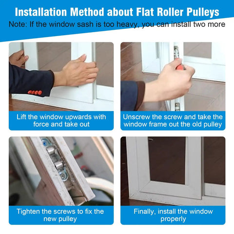 Installation steps for Heavy Duty Sliding Door Roller Replacement Kit Built With Rust Proof Stainless Steel Patio Door Wheels.