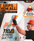 Worker using Cordless Tile Vibration Tool Kit With 9 Speeds And 110 Lb Suction Cup For Large Format Tile Installation
