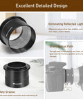 2 Inch T2 Focal Telescope Camera Adapter II for SLR and DSLR Cameras with grooved plug and play design, all-metal M42 T Mount.