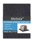 Outdoor Storage Shed Mat For Patio And Carport, Waterproof And Dustproof Non Slip Backing Keeps Liquids Out, 8x6 ft black mat