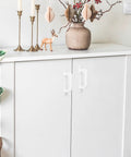 White cabinet with Two Pack Adhesive Cabinet Handles Stick On No Drill Pulls Peel And Stick For Cabinets Doors, decorative items on top