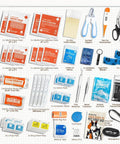 Front view of EVERLIT Pet Medic First Aid Kit in blue compact bag with 95-piece pet medical supplies.