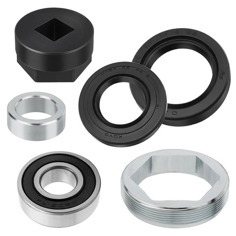 Steering Stem Bearing Seal Holder Nut And Tool Kit For ATV Models Banshee 350 YFZ350 1987 2006, components displayed