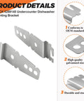 2 Pack Dishwasher Mounting Brackets With Screws For Whirlpool Kenmore KitchenAid Undercounter Dishwashers Replaces WP8269145 WP8269145VP