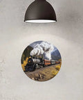 Dope Circular Metal Wall Art Featuring A Vintage Locomotive Train For Living Room And Office Decor Large Round Sign