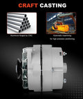 High Output One Wire Self Exciting Alternator Replacement ADR0335 For GM Chrome Finish, side view with aluminum CNC materials