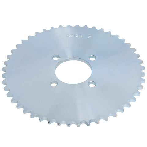 Beefy Heavy Duty 48 Tooth Go Kart Sprocket For 40 41 And 420 Chains, 2 Inch Bore Steel Gear For Racing Karts, ATVs, Mini Bikes And Farm Equipment, Smooth Power Transfer And Long Lasting Performance