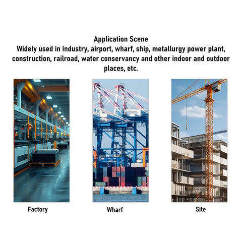 Application scene showing Industrial Grade IP66 Weatherproof DC Circuit Breaker Box Built Like A Tank in factory, wharf, and construction site.