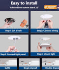 Installation guide for 6 Inch Canless LED Recessed Lights 4 Pack with Junction Box RGBCW 16W 1350lm Dimmable 2700K to 6000K