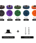 46 Pc 2 Inch Quick Change Strip Discs Multi Color Kit For Paint And Rust Removal On Die Grinder Or Drill With 1 Quarter Inch Roll Lock Holder Surface Prep And Conditioning