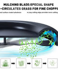 Detailed view of mulching blade showing cutting process for Must Have 21 Inch Mulching Blades Replacement For Craftsman And Husqvarna Lawn Mowers 2 Pack Circle Hole Mounting Pattern Fits Craftsman 406712 532406712 And Husqvarna 21 Inch Deck Push Walk Behind Mowers.