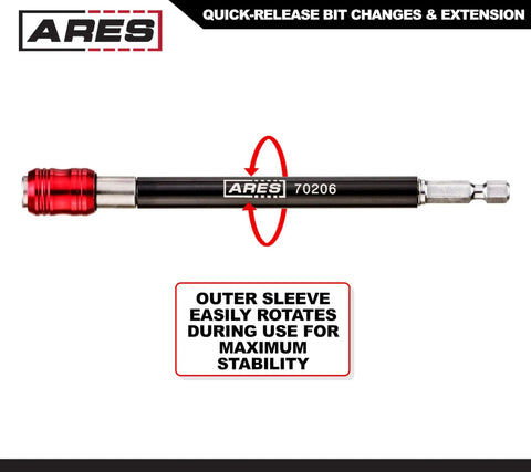 6 Inch Drill Extension Bit Holder With Quick Release For One Quarter Inch Drive Bits Magnetic Retention And Easy Bit Swaps Like A Breeze Built From Chrome Vanadium Steel For Heavy Duty Jobs