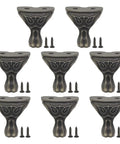 Antique Bronze 8 Pack Decorative Corner Protectors With Screws For Gift Boxes And Wooden Chests Zinc Alloy Fittings