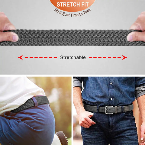 Men's Golf Belt Braided Woven Stretch Belt Multi Pack Gift Ready Casual Jeans Sports And Work Fully Adjustable With Direct Lock In Strap