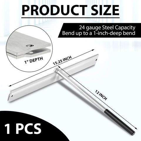 Sheet Metal Folding Hemming Tool For Standing Seam Roof Panels And HVAC Ducts, 15.25 Inch Metal Bender With 1 Inch Depths