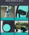 Portable Metal Hose Reel Cart With Smooth Rolling Wheels And Easy Step Operation Garden Hose Organizer detail images showing features.