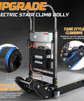 Heavy Duty 1200w Electric Stair Climbing Hand Truck With Upgraded Rubber Tracks And Height Adjustable Tray, tank style climbing with non-slip rubber track.