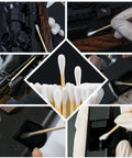 Pro Grade Gun Cleaning Kit With 600 Patches And 600 Swabs Lint Free And Highly Absorbent Cotton 6 Inch Swabs In Use