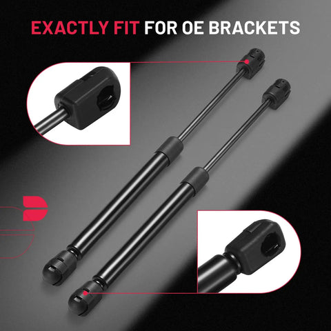 12 Inch 24 Lb Gas Shocks Struts Lift Supports For Truck Camper Shell Leer Topper Window Cap; close-up on connectors