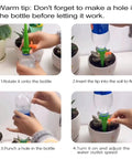 Steps to use 16 Pack Self Watering Plant Spikes Kit With Adjustable Drip Valve in potted plant setup.