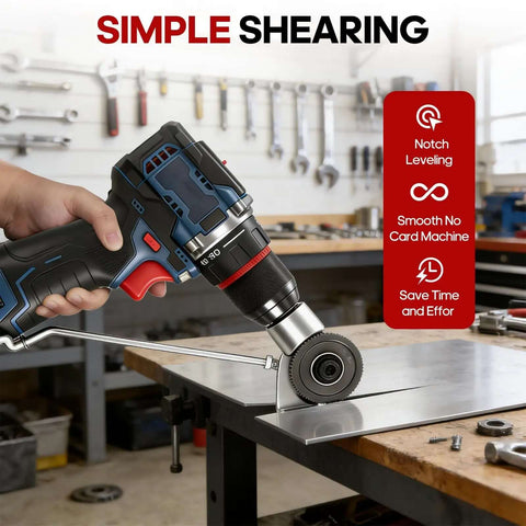 Metal Nibbler Drill Attachment Turn Your Power Drill Into A Pro Level Sheet Metal Cutter With A Double Cut Design for burr-free cuts