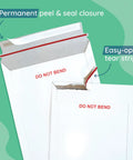 Do Not Bend 25 Pack Rigid Cardboard Mailers 12.75x15 Photo Mailers with easy-open tear strip and peel-and-seal closure