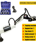 1200 Watt Electric Tapping Machine With 360 Degree Flexible Arm And Intelligent Touch Screen Control For M3 To M20 Threads with included accessories.