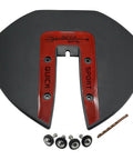 Whale Tail Hydrofoil Stabilizer For Outboards And Sterndrives, Fits 40 To 300 HP, black and red plate with screws