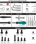 Pro RC Repair Stand Kit With 532 Piece Screw Set And 360 Degree Rotating Work Station tool components display
