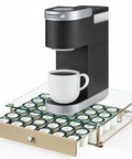 Coffee Pod Holder With Tempered Glass Top Drawer Holds 36 K Cup Pods, Sleek And Durable Kitchen Counter Storage Organizer