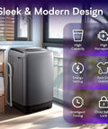 Compact Heavy Duty Portable Washing Machine And Laundry Spinner Combo Handles Eighteen Pounds With Ten Auto Cycles And Fast Drain Hookup No Sweat Install Sweet For Dorms Apartments And Road Trips in modern setting.