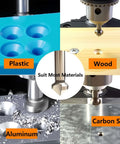 Hotwin 6-piece silver HSS chamfering end mill set, 90°/3-groove bits; for wood, plastic, aluminum, carbon steel.