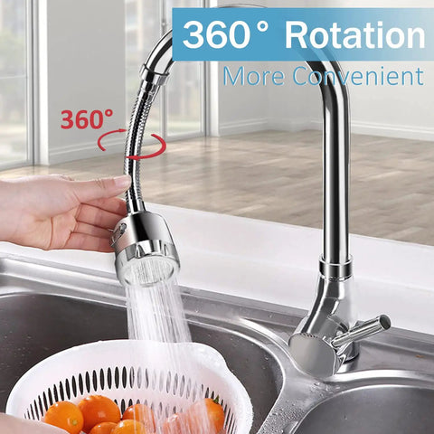 Faucet Extender Kitchen Sprayer Attachment 360 Degree Rotatable No Splash Water Saving Tap With Universal Adapter Set in use