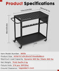 36 By 18 Inch Welding Table With 0.63 Inch Fixture Holes, non slip foot pads, built to last carbon steel frame, rolling cart design