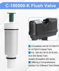 Solid Flush Valve Cartridge Replacement For Power Assist Toilet Tanks Compatible With M101526F3F4 series, heavy duty ABS material.