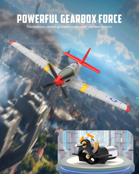 4 Channel RC Plane With 6 Axis Gyro, Easy To Fly for Beginners and Adults, aerobatics ready, flying over cityscape