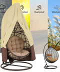 Durable Patio Egg Chair Cover With Zipper Fits Most Hanging Egg Swing Chairs 75 Inch High By 45 Inch Deep Waterproof