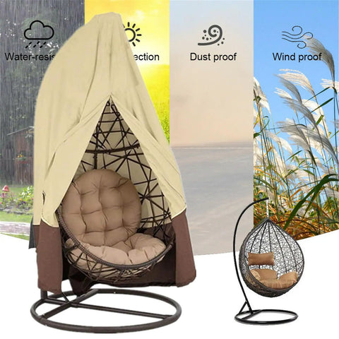 Durable Patio Egg Chair Cover With Zipper Fits Most Hanging Egg Swing Chairs 75 Inch High By 45 Inch Deep Waterproof