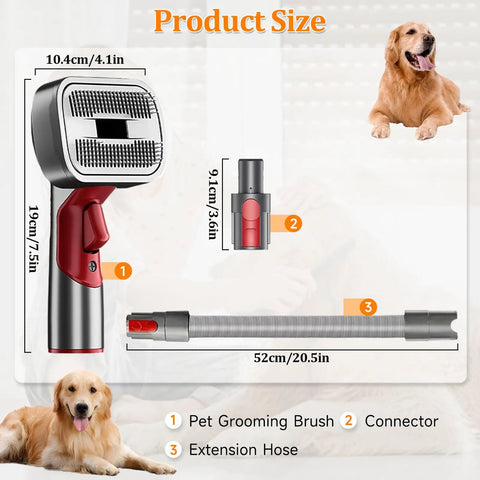 Deshedding Grooming Attachment Kit For Dyson V15 V11 V10 V8 V7 Dogs And Cats Deshedding Brush Set With Vacuum Hose Attachment