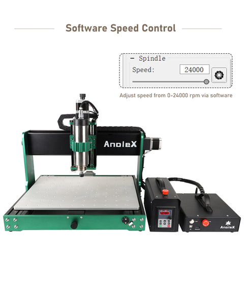 1.5KW CNC Spindle Motor Kit SP-15A With Adjustable Speed 0-24000 RPM, 65mm Air Cooled VFD Spindle With ER11 Collets For CNC Router Machine, Plug And Play Setup, Emergency Stop, High Torque, Smooth Operation