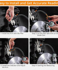 Pro Grade Disc Brake Rotor Gauge Dial Indicator With 1 Inch And 0.0005 Inch Digital Runout Ball Joint Runout Tool setup steps