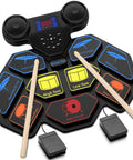 Roll Up Portable Electric Drum Set With MIDI Practice Pad And Bluetooth Built In Dual Speakers 9 Touch Pads