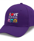 Dope Breathable Hiking Hat For Men In Purplish Red With Adjustable Buckle Cap showing colorful design on front
