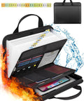 Beefed Up Fireproof Document Organizer Folio With 13 Pockets Zippered Accordion File Box for home, office, and travel use