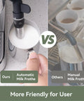 Espresso Machine 20 Bar With Auto Milk Frother And Steam Wand For Effortless Milk Foam NTC Temperature Control Compact Stainless Steel Cappuccino Maker For Home Baristas And Coffee Lovers comparing auto vs manual milk frothers.
