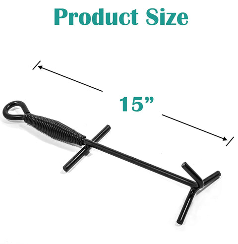 15-inch Cast Iron Dutch Oven Lid Lifter for Camping, showing product size with heavy duty steel trivet lifter